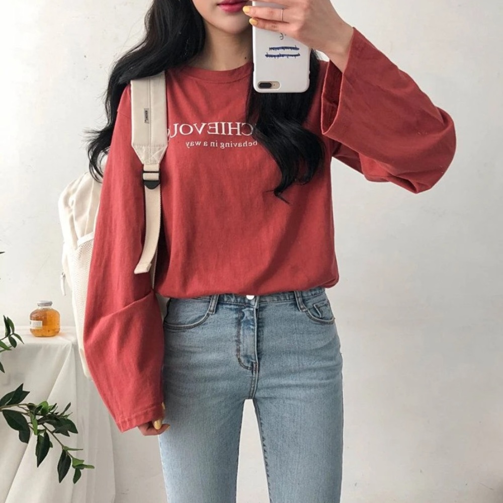 MICHYEORA - Letter Print T- Shirt
